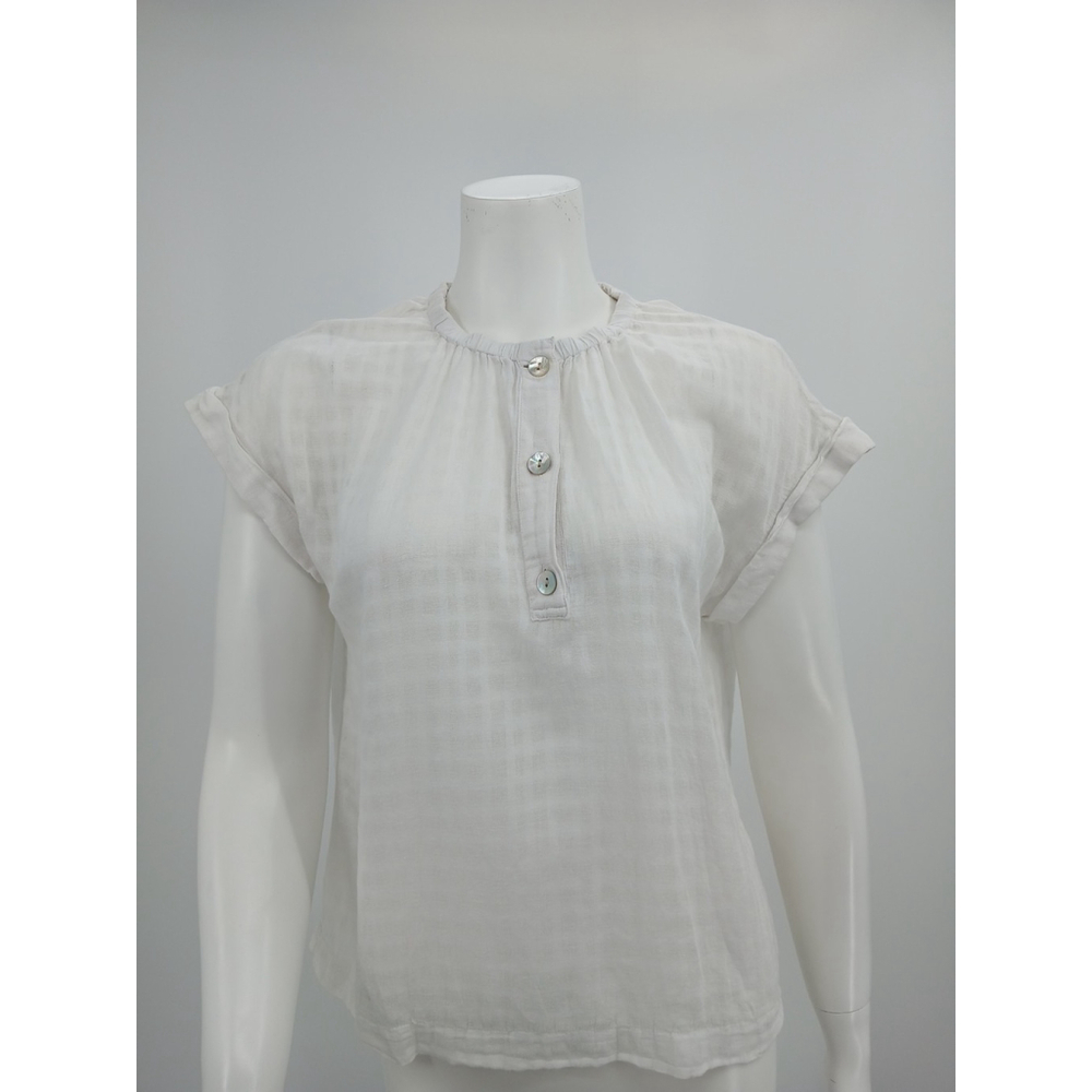 Anthropologie Cloth & Stone White Boxy Cotton Blend Top Size XS